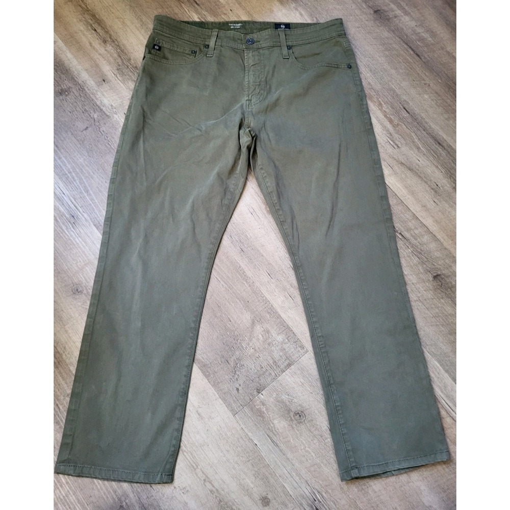 34 X 27! AG Adriano Goldschmied Everett Slim Straight‎ Jeans Men's Green Stretch